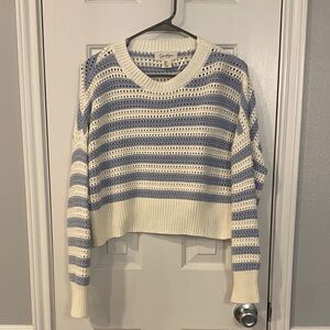 Jessica Simpson Blue and Cream Striped Sweater